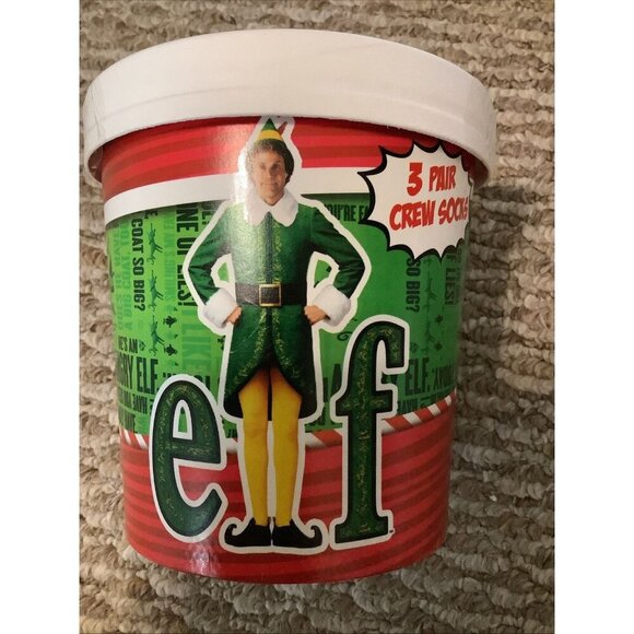 Buddy the ELF Mens Socks Christmas Fun Gift 3 Pairs For Shoe Size 8-12 NEW InBox - Picture 1 of 5